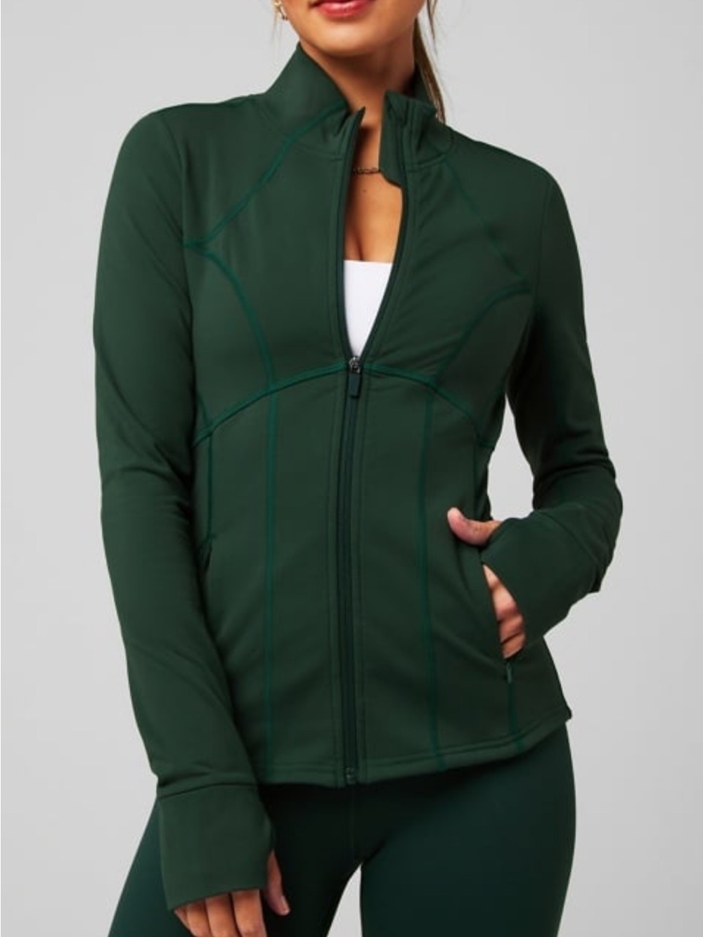 Fabletics Cold Weather Full Zip Jacket in Everpine